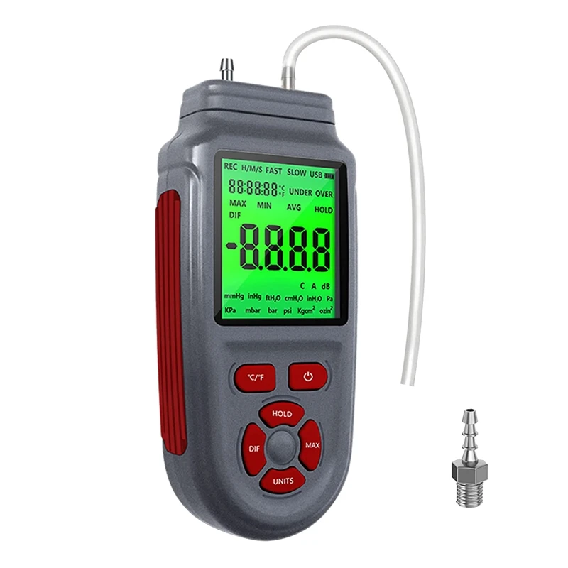 

1Pcs +/- 2.999 Psi Digital Handheld Manometer +/- 83 Wc HVAC Gas Pressure Tester Differential Dual Port