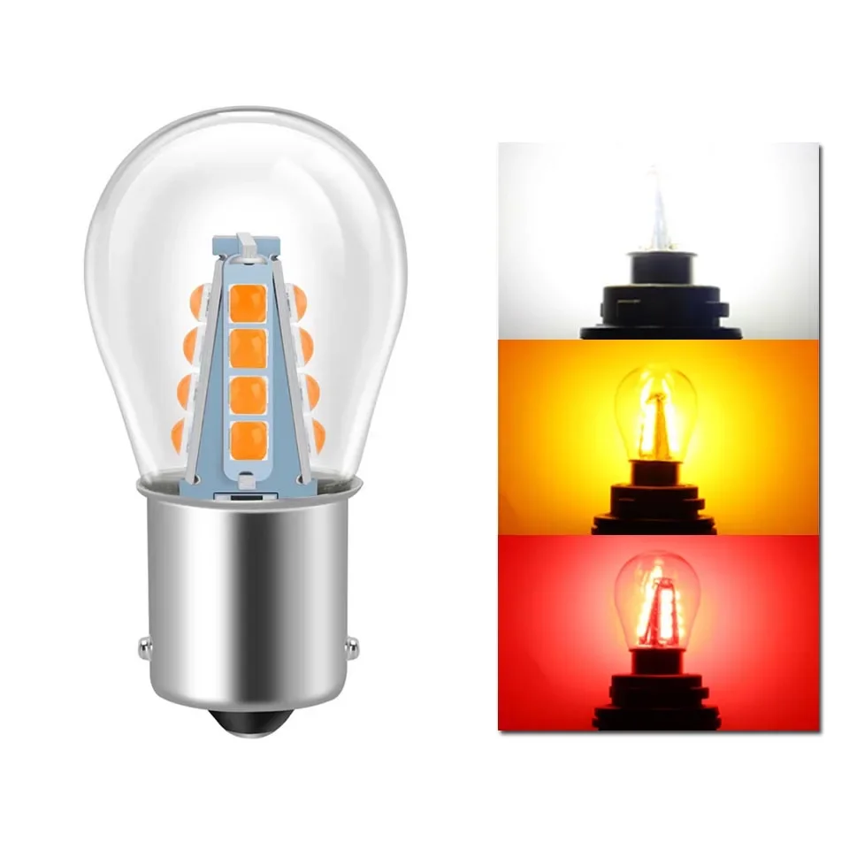 

1/4 шт. 1156 светодиодный Ba15s P21w SMD 3030 автомобильный светильник стеклянная лампа S25 белый 12 В 24 В 6000 К автомобильный задний поворотный тормозной стоянковый фонарь