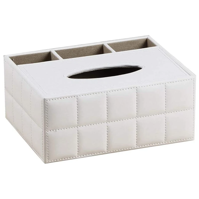 

LICG Multifunction PU Leather Pen Pencil Remote Control Tissue Box Cover Holder Desk Storage Box Container