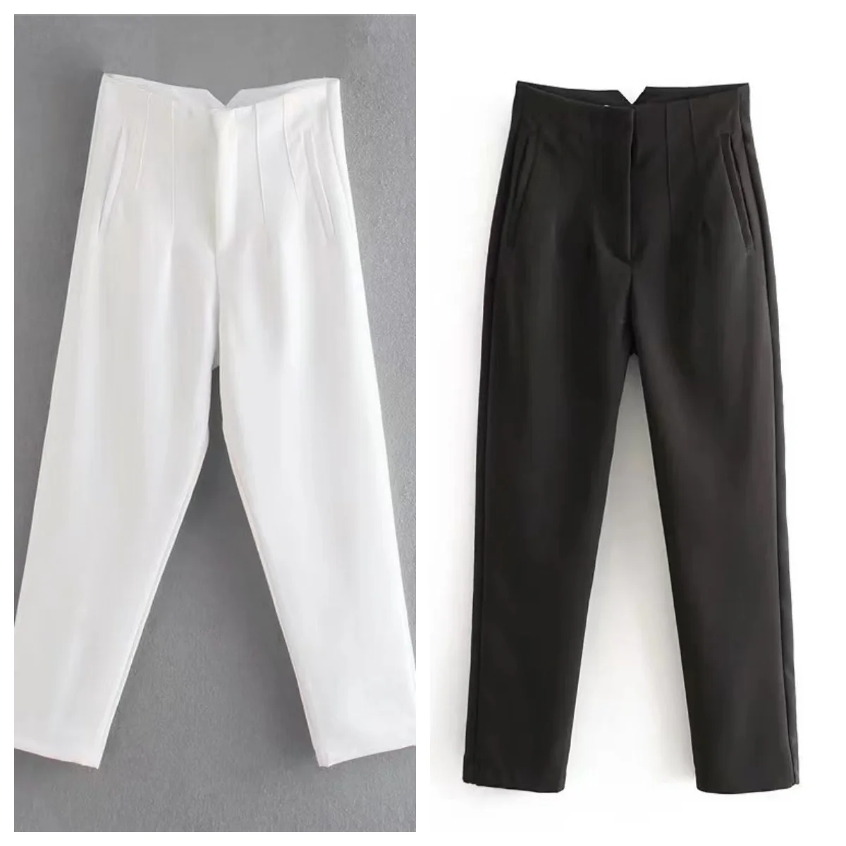 Брюки TRAF женские с завышенной талией шикарная модная офисная одежда винтажные