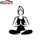 Модные автомобильные наклейки для йоги, медитации, Водонепроницаемые Светоотражающие наклейки, Мультяшные черныесеребряные 12,6*15,3 см