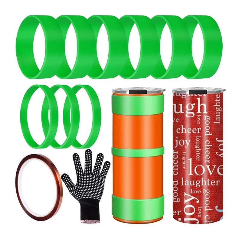

Silicone Bands For Sublimation Tumbler Blanks, 2 Sizes Silicone Sleeve Kit For 20 30 Oz Skinny Straight Cups