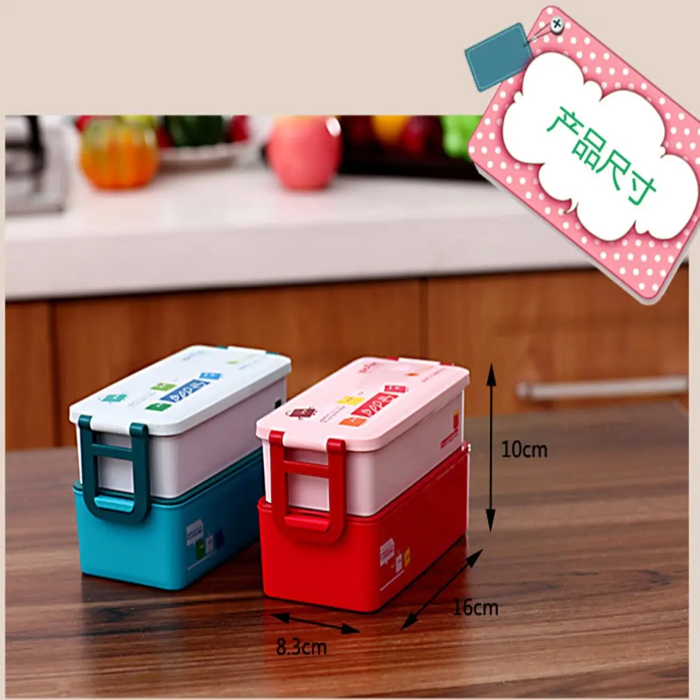 

Kawaii Cartoon Design Plastic Lunch Box Eco-Friendly Portable Size Children Food Container Lunchbox
