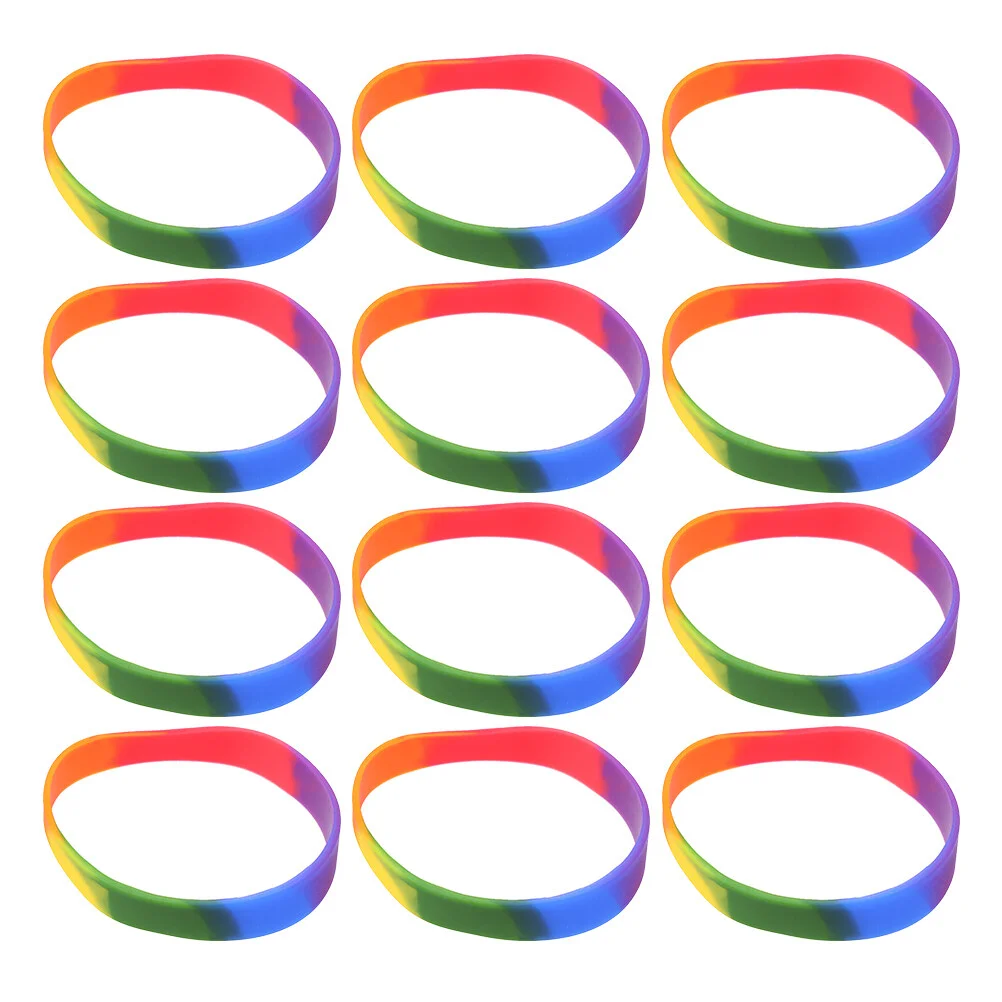 

12 шт. Радужный Браслет Pride Stuff женские кольца из силикагеля браслеты силиконовый браслет по индивидуальному заказу