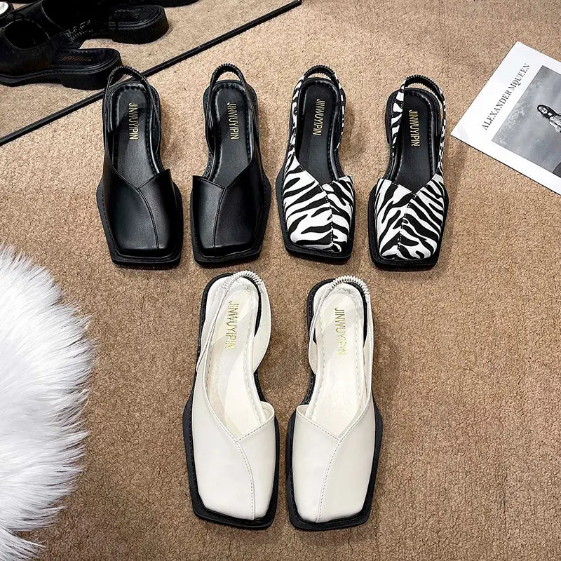 Street Style Women's Sandals with Elastic Bands and Striped Design Luxury Sandals Chaussure Femme Sandalias De Mujer