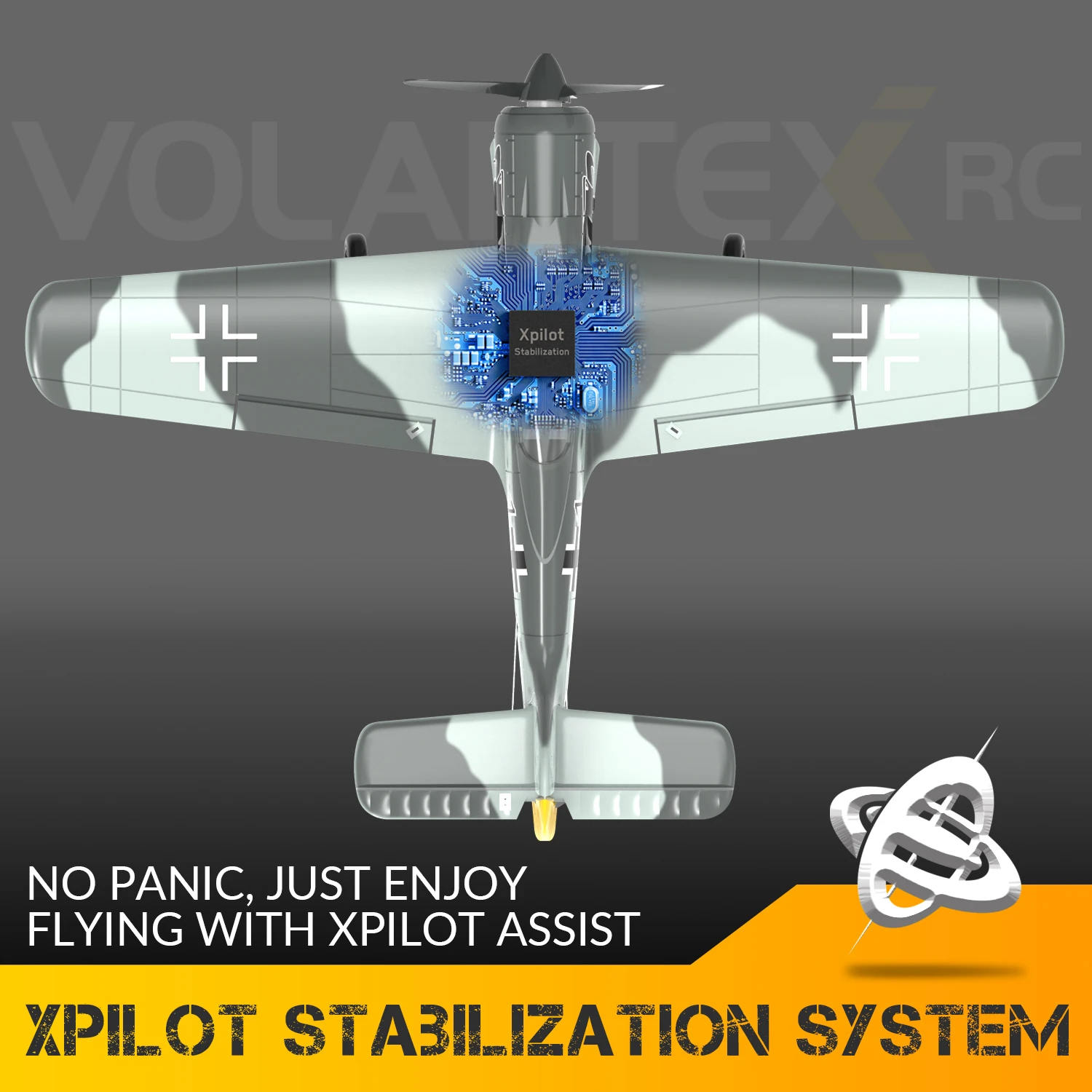 Фото Радиоуправляемый самолет Volantex FW190 2,4G, 6-осевой, 4-канальный EPP, 400 мм, размах с фиксированным крылом, радиоуправляемый истребитель, одноклавишный пилотажный RTF Warbird Plane №5