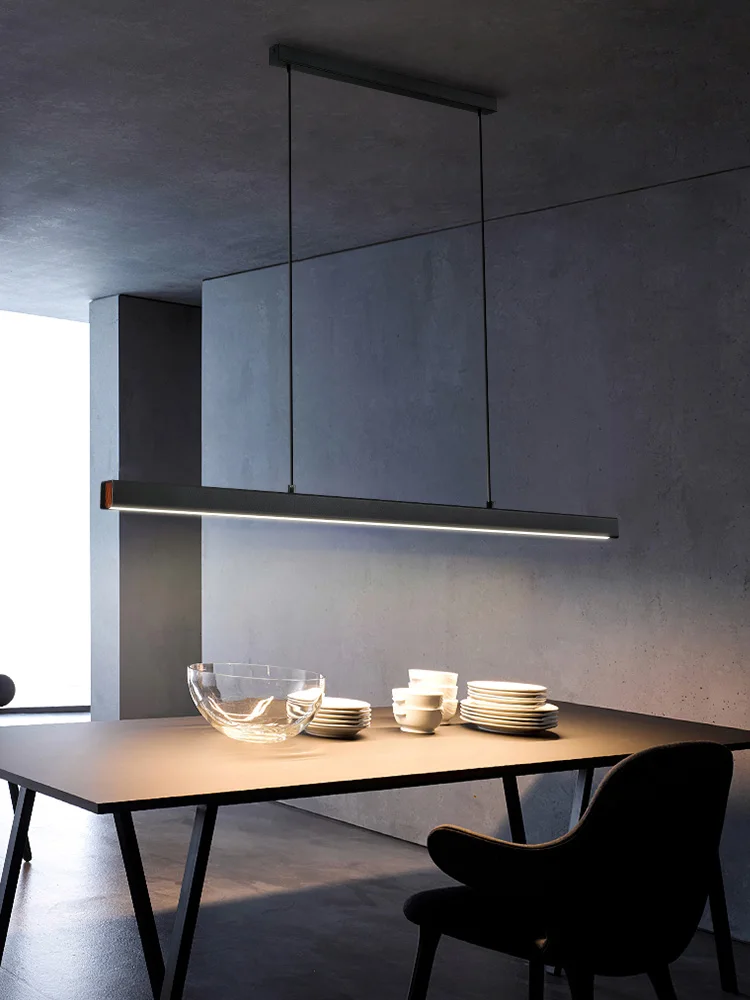Dining Room Pendent Lamp Dine Room Light Luxury Long Linear Office Bar Table Nordic Lamps LED Chandelier for Restaurant Lighting