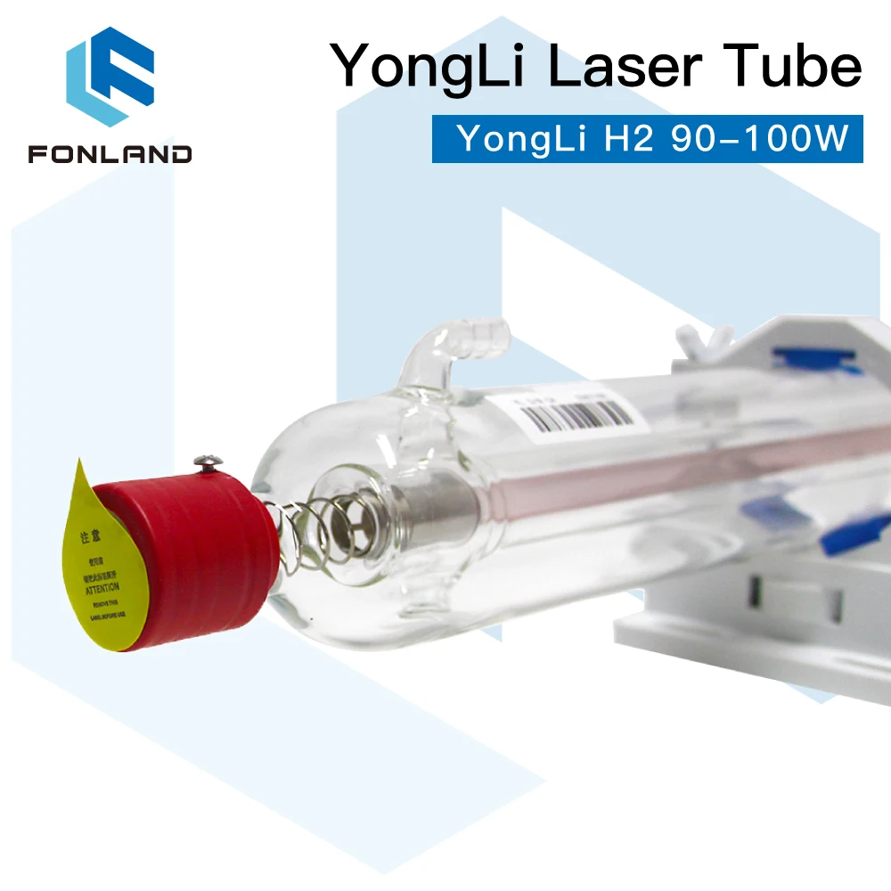 FONLAND Yongli H2 90-100W CO2 Laser Tube H Series Dia.60mm Wooden Box Packing for Laser Engraving Cutting Machine