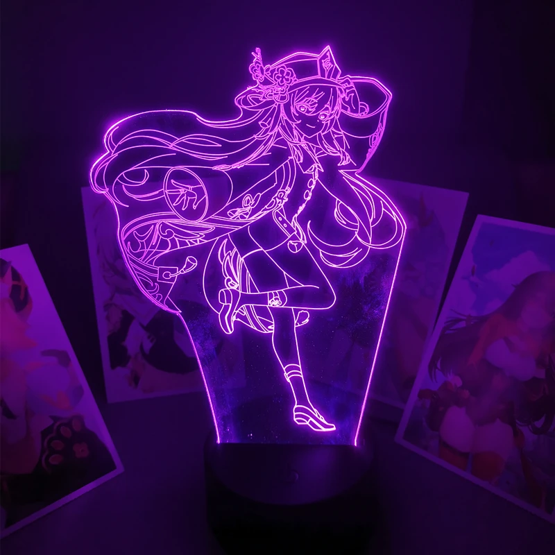 

Genshin Impact Led Night Light Neon Signs for Gaming Room Table Decoration Kids Gift for Birthday Genshin 3D Lamp Anime Decor