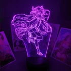 Светодиодный ночсветильник Genshin Impact, неоновые вывески для игровой комнаты, украшение стола, подарок для детей на день рождения, 3d-лампа Genshin, аниме Декор