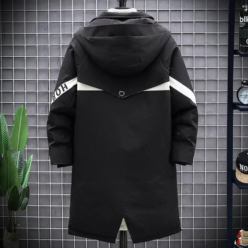 Style Young Puffer Jacket Long Outdoor Thicken Warm Pocket White Duck Down Coats Down Jacket  Mens Fashion Workwear New