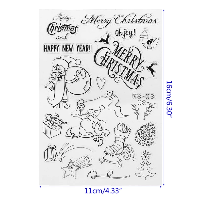 

R9CB Christmas Transparent Silicone Clear Stamps for Scrapbooking DIY Paper Card Gift