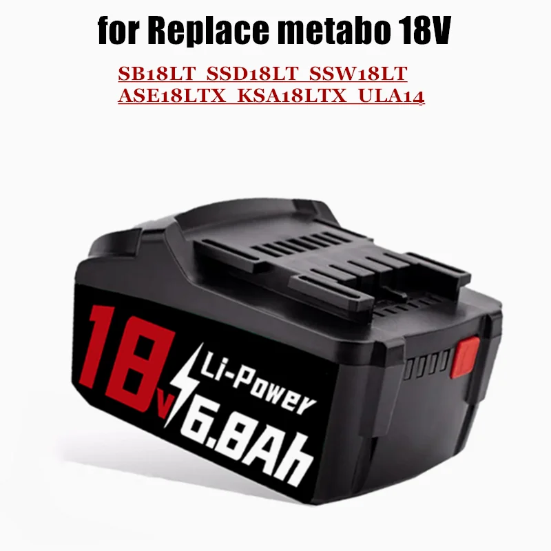 

18V Li-ion Battery for Replace Metabo 18V Battery Tools 625459 625459000 SB18LT SSD18LT SSW18LT ASE18LTX KSA18LTX ULA14