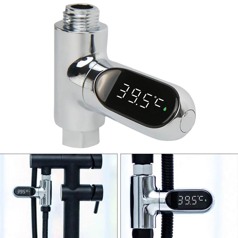 

LED Screen Diaplay Led Water Temperature Gauge Infant Bath Creative Faucet Shower Led Thermometer 360 Degree Rotation