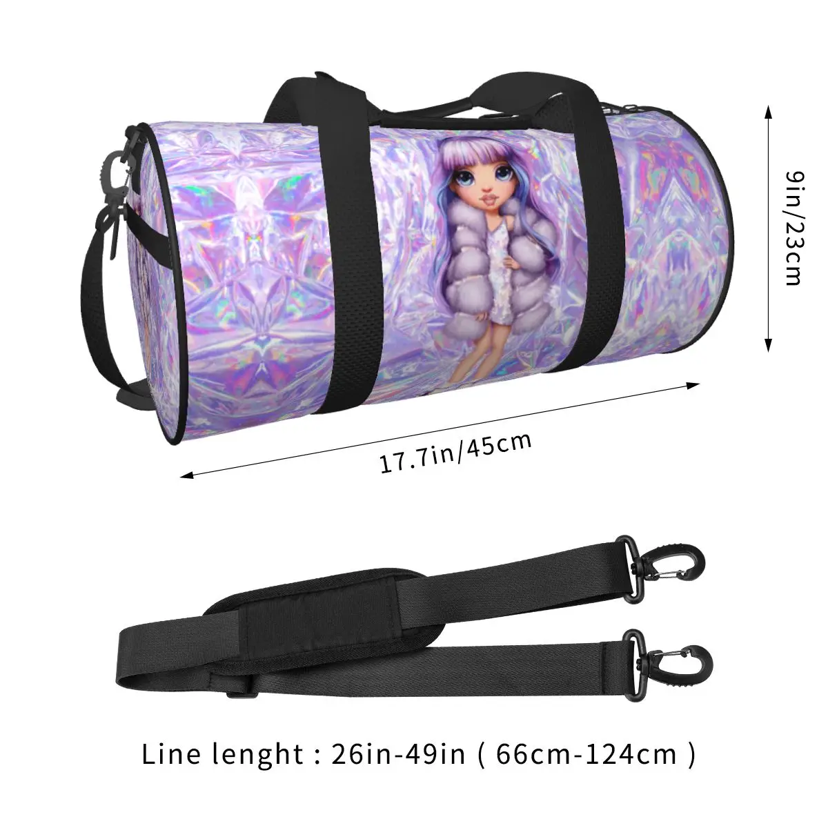 Спортивная сумка Радужная высокая спортивная большой емкости фиолетовая ива