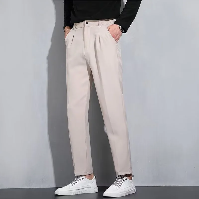 Men's New Casual Pants Wide Leg Pants Genuine Korean Sexy Korean Pants Men's Trendy Loose and Ankle Pants Pantalon Homme