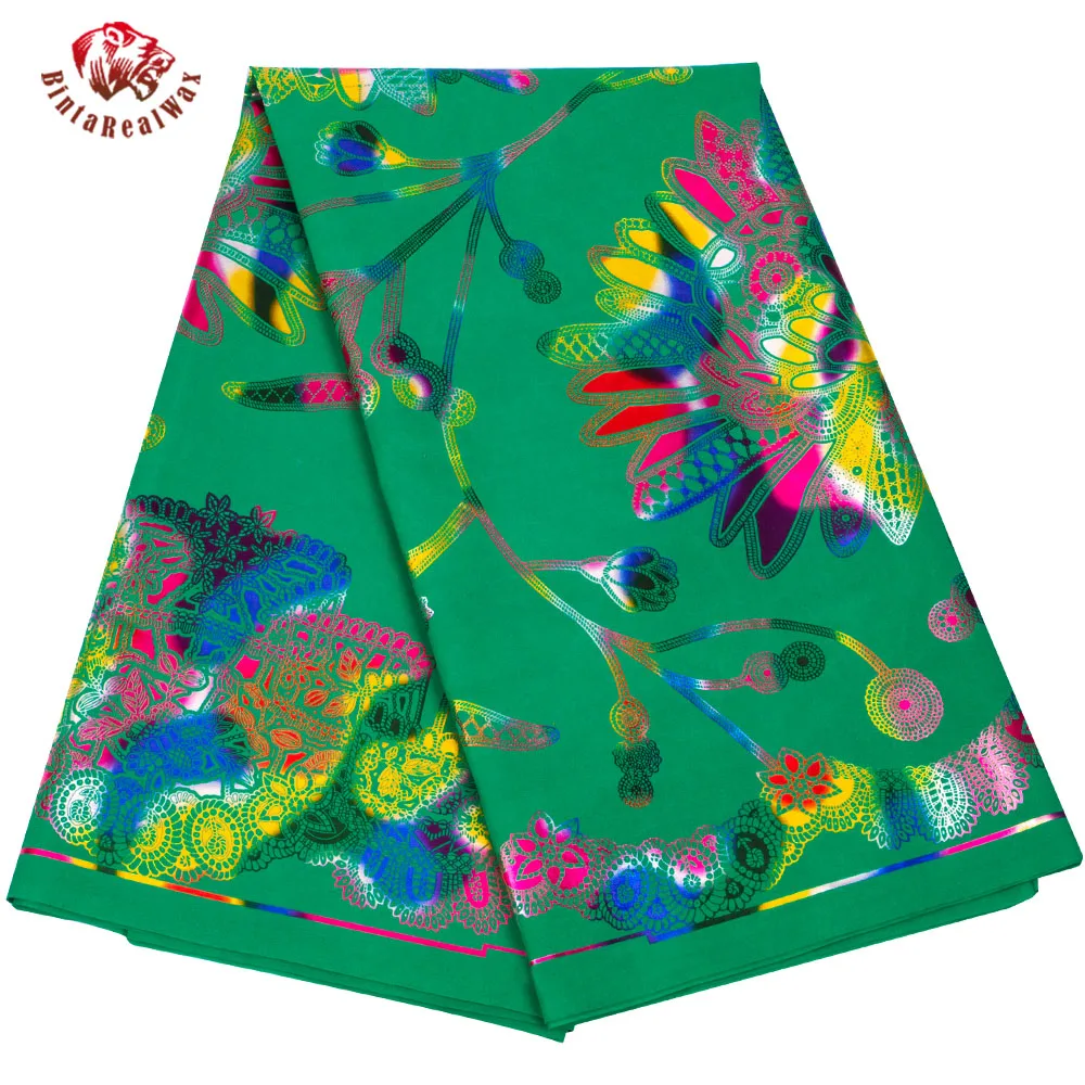 

BintaRealWax, новый стиль, абронизирующая ткань, зеленый фон, платье, шитье, полиэфирная ткань для ручной работы FP6473