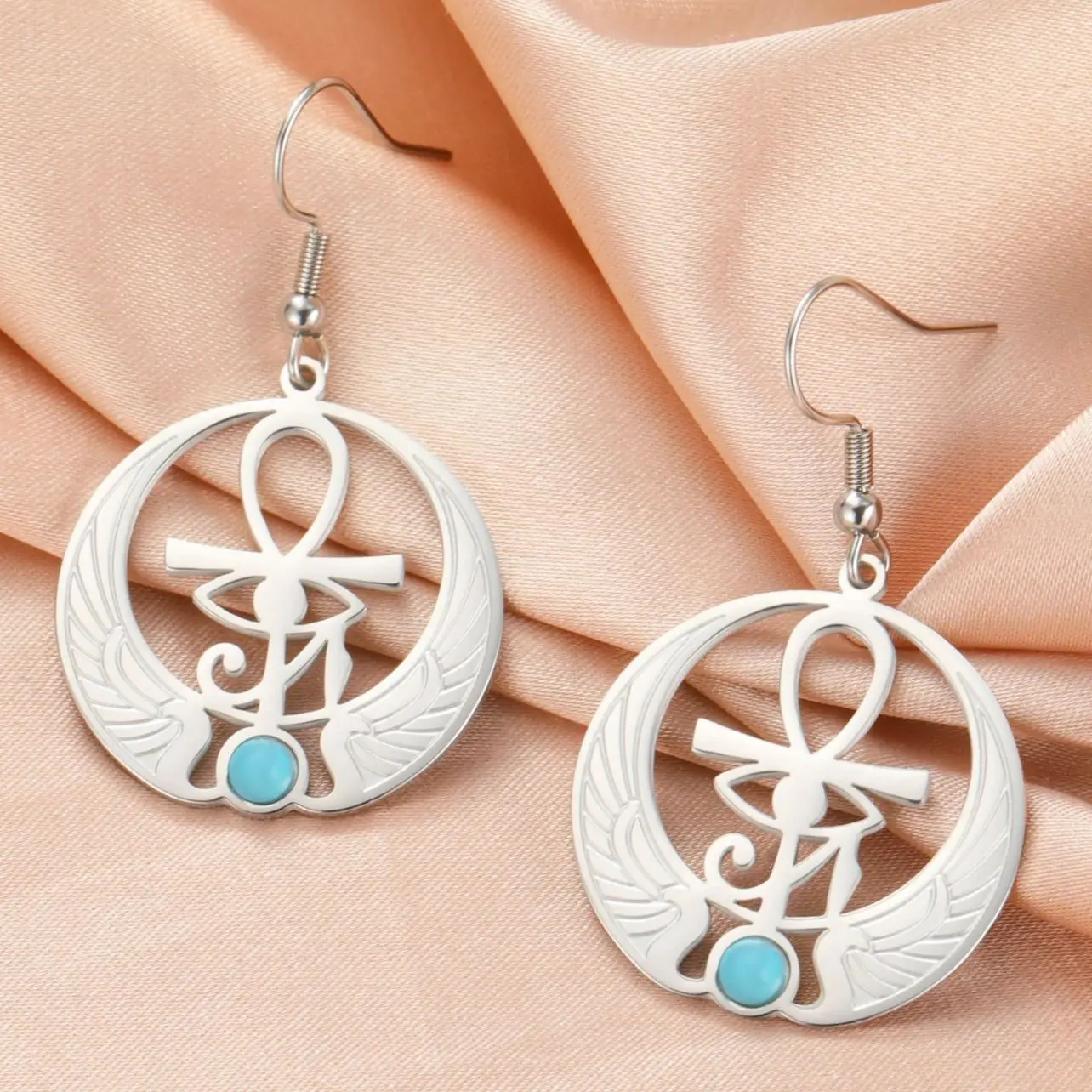 LIKGREAT Ankh висячие серьги с перекрещивающимися глазами хора для женщин из