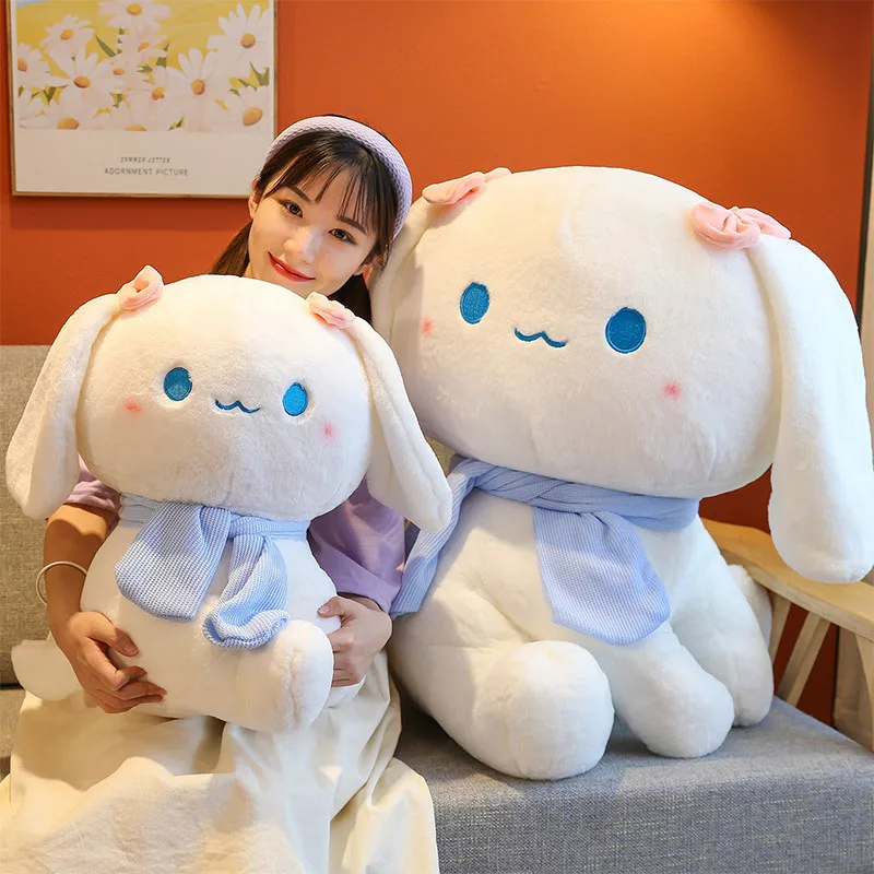 

25-45cm Kawaii Sanrio Anime Cinnamoroll Giant Plush Toys Sitting With A Crooked Neck Cute Plush Toys Stuffed Dolls Gift For Girl