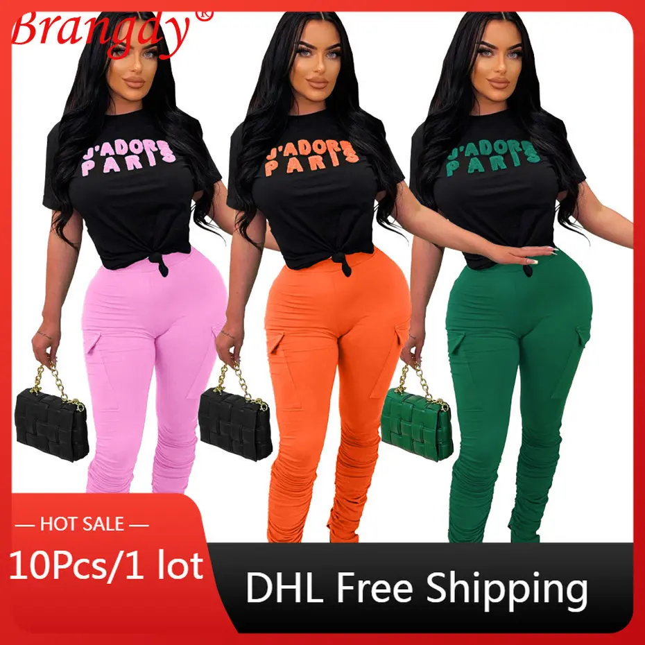 

10 комплектов больших предметов, оптовая продажа, партия сексуальных женских брюк из двух частей, модные облегающие брюки из махровой ткани с надписью B11157