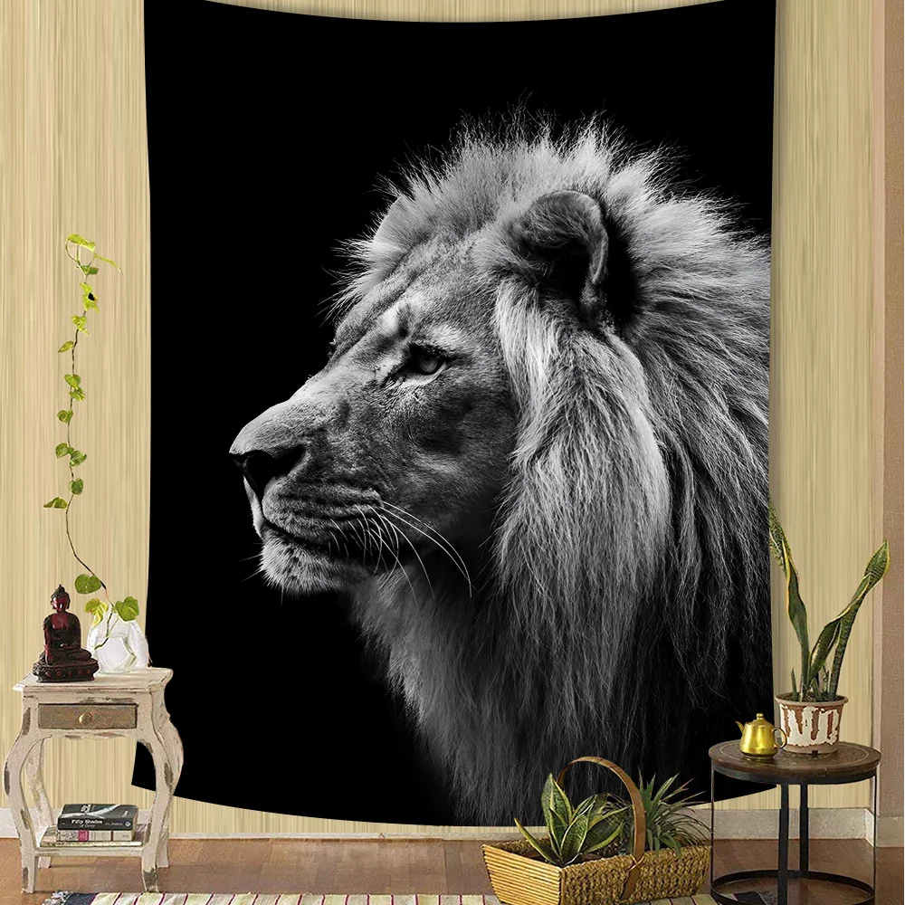 Богемный Гобелен С Изображением Льва И Индийским Дизайном Будды Украшение На