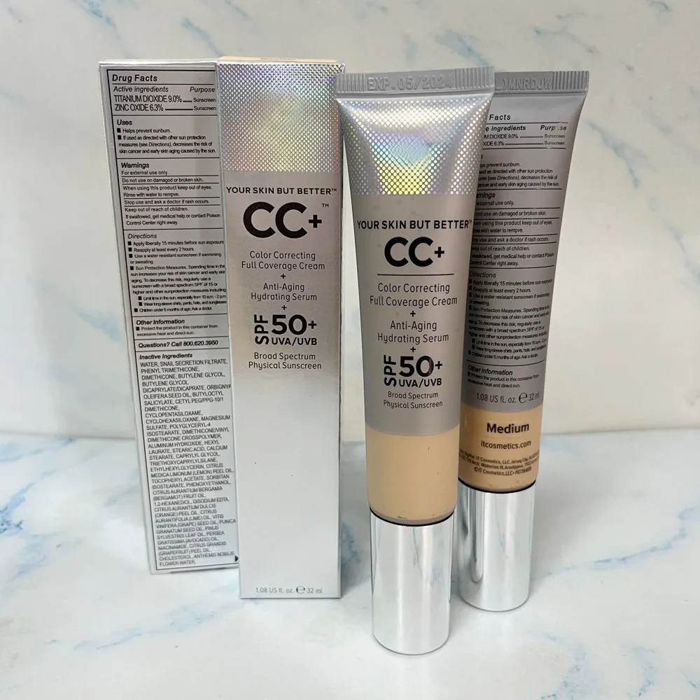 

CC Cream Your Skin But Better Full Coverage Cream Anti-Aging Hydrating Serum Spf50 UVA/UVB Broad Spectrum Physical Sunscreen