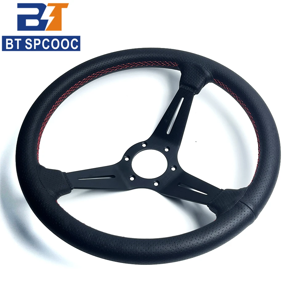 Рулевое колесо 14 дюймов автомобильное Спортивное глубокое ПЕРФОРИРОВАННОЕ