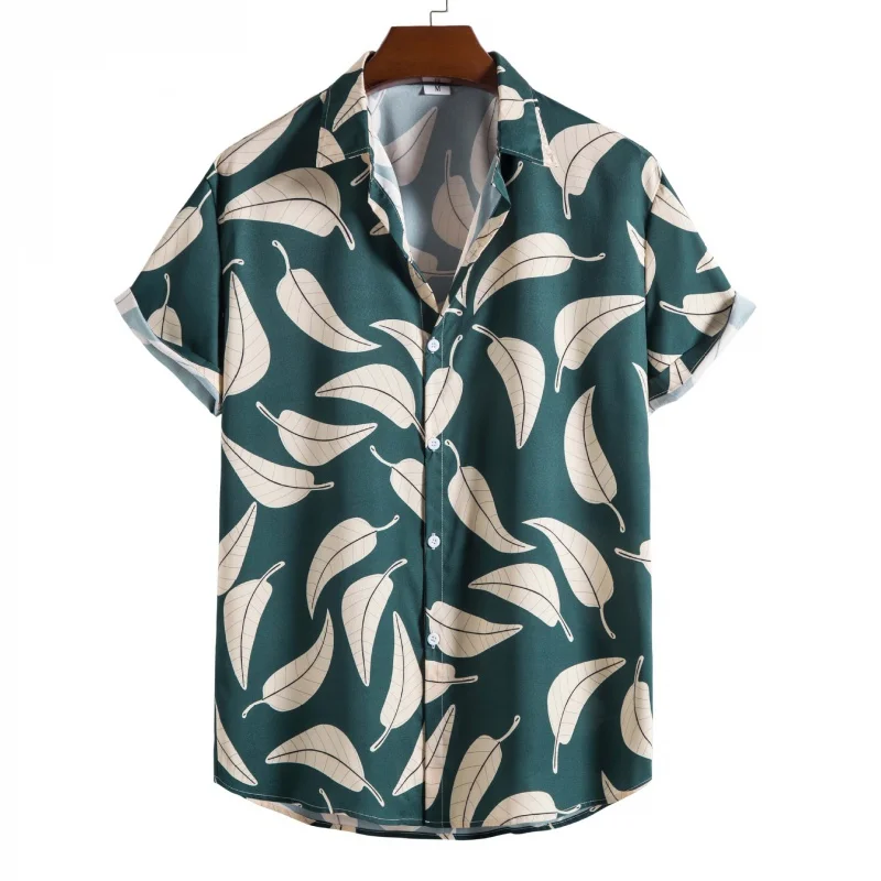 

2022Summer Men's Casual Oversized Printed Short Sleeves Shirt