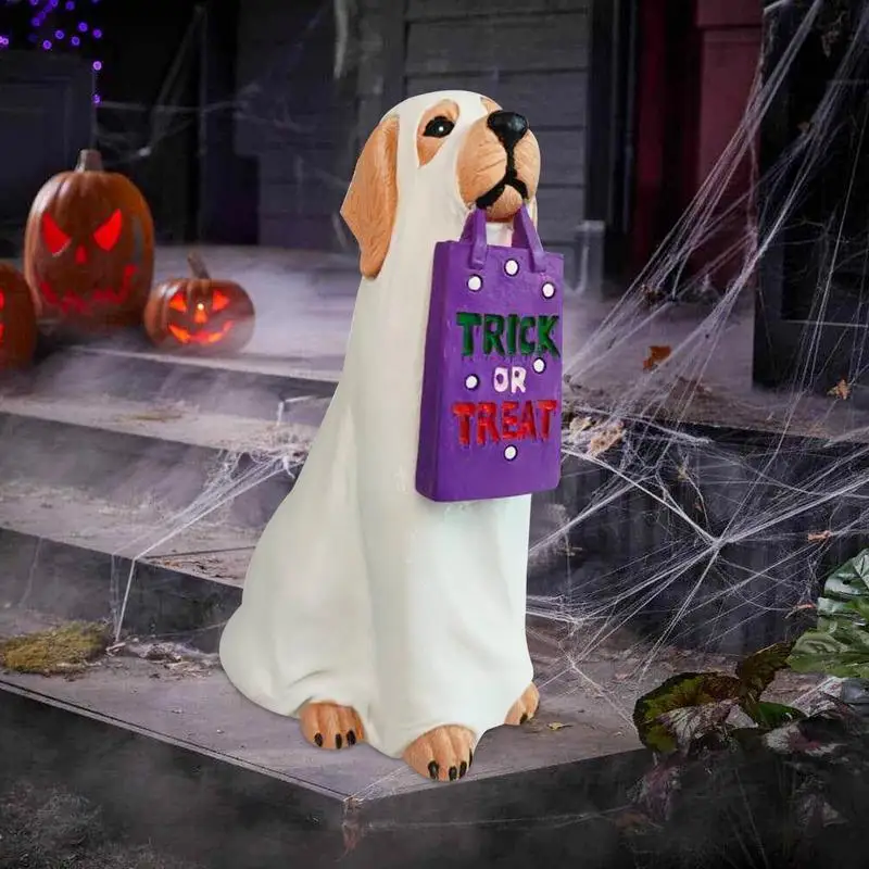 

Halloween Ghost Dog Figurine with bag lightweight material resuable dog figruine portable easy to use ghost dog figruine