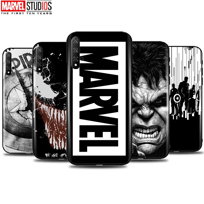 

New Marvel Avengers Logo Phone Case For Huawei Honor 20 20 Pro 20 Lite Carcasa Silicone Cover Funda Ultra-Thin Soft TPU Back