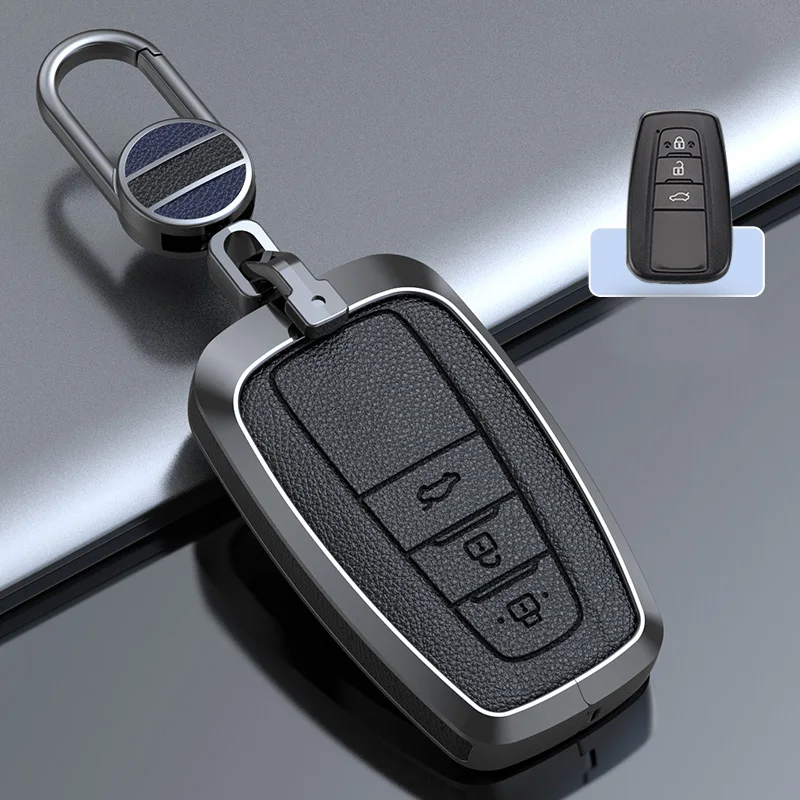 

Кожаный чехол для автомобильного ключа из алюминиевого сплава для Toyota