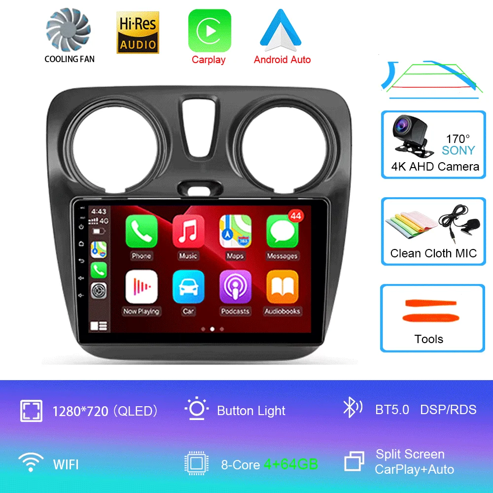 

Автомобильный радиоприемник Android 15 Мультимедиа для Renault Lodgy Dacia Dokker 2012 2013 2014-2021 2 Din Авторадио Авто Carplay 4G WIFI Стерео