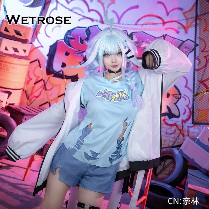 Фото didi 211【Wetrosse】 Mizumiya Su Косплей Пальто Одежда FLOW GLOW Holo Vtuber Hololive Dev Is Outfit Хэллоуин Полный комплект парика №3