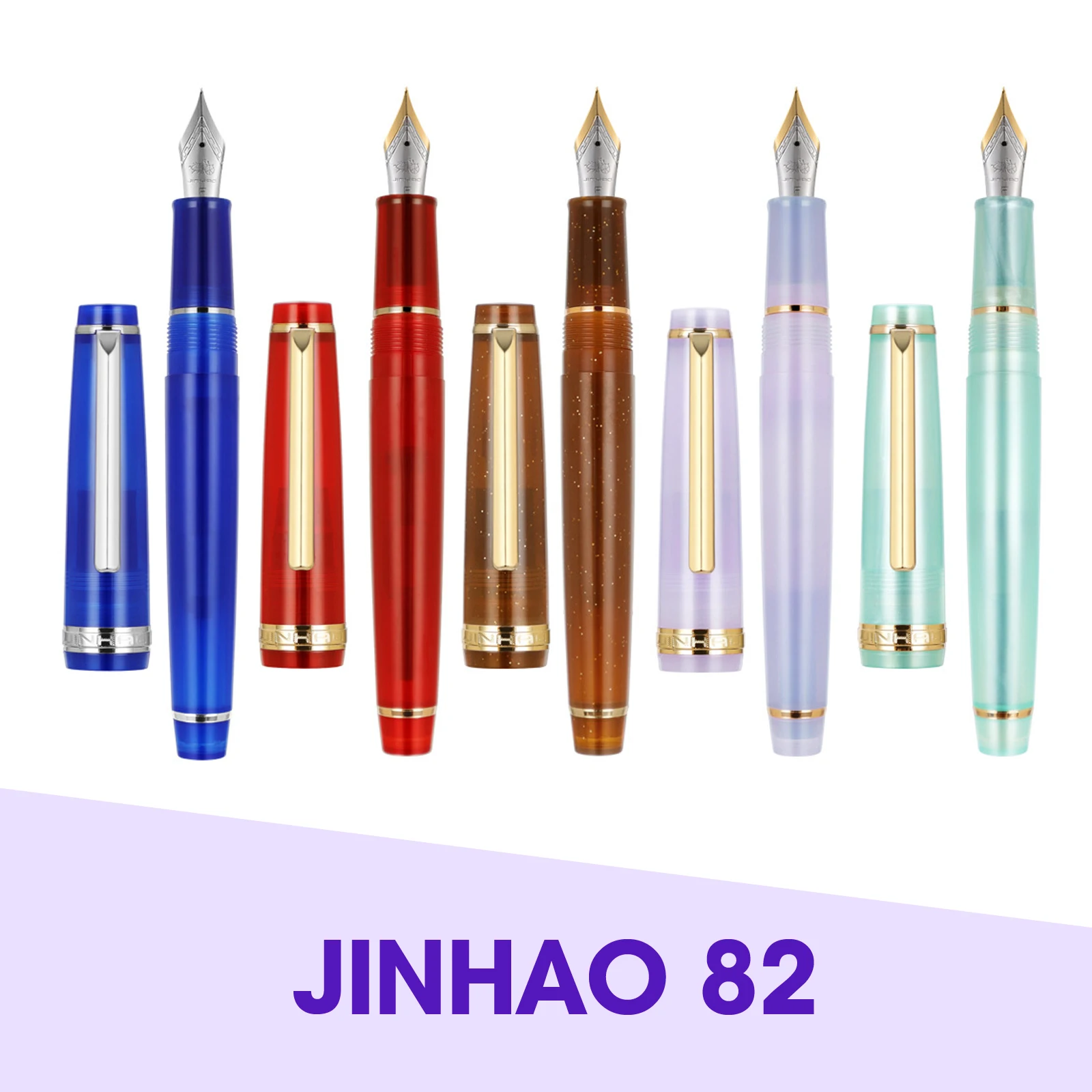 

Jinhao 82 Fountain Pen Acrylic Ink Pen Spin Golden sliver clip 0.5mm F Nibs Elegante Business Office School Supplies Writing Pen