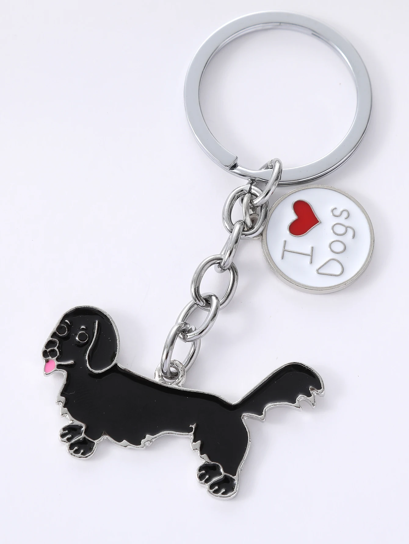 Цельный брелок для ключей с милым мультяшным принтом сосисок я люблю mydog сердце