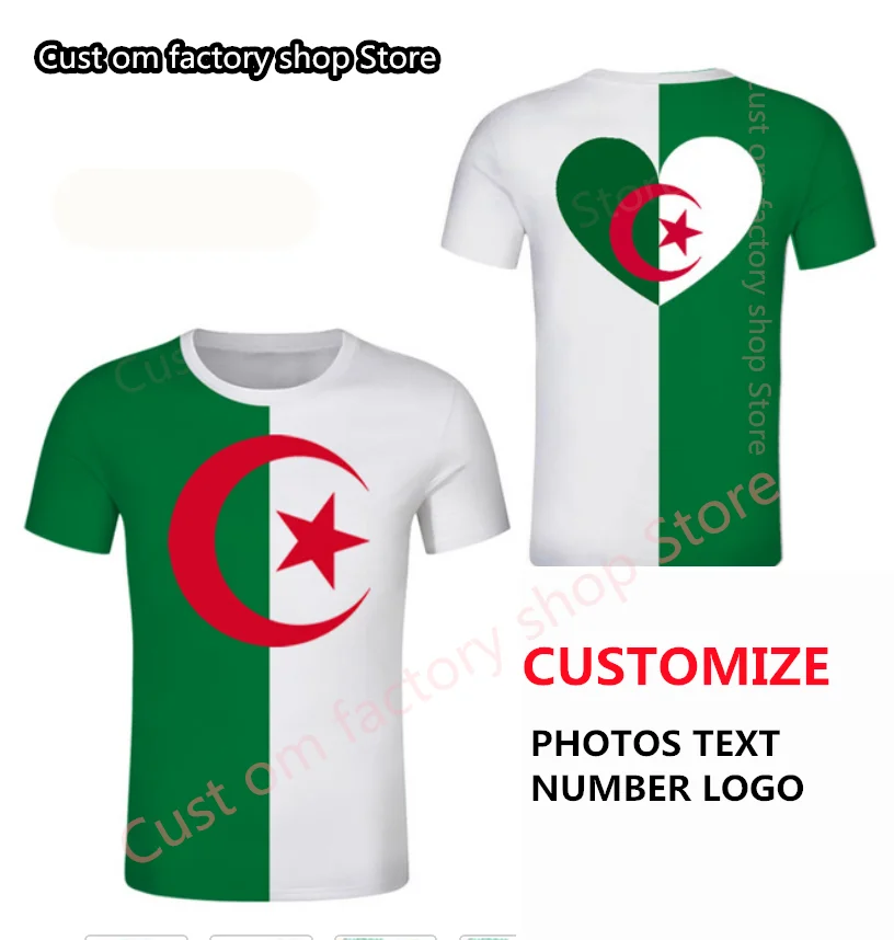 

ALGERIA Men Rugby Festival Tshirt Arabic Algerie Flag Cotton T-shirt top Jersey Children Adult Hip-hop T-shirt