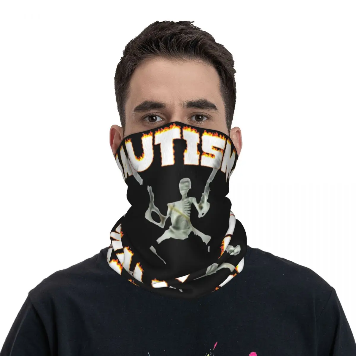 

Autism Skeleton Meme Stuff Bandana Neck Gaiter Parody Mask Scarf Summer Cycling Headwear Unisex Breathable