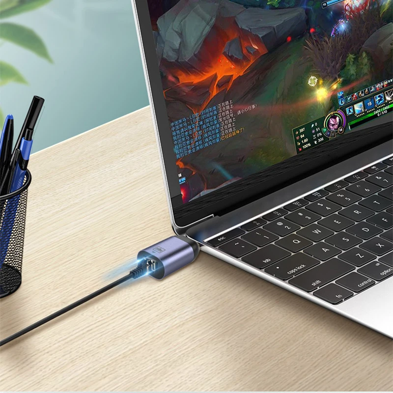USB Тип C 3 1 RJ45 LAN Ethernet конвертер адаптер USBC до 100/1000 м гигабитная внешняя Проводная