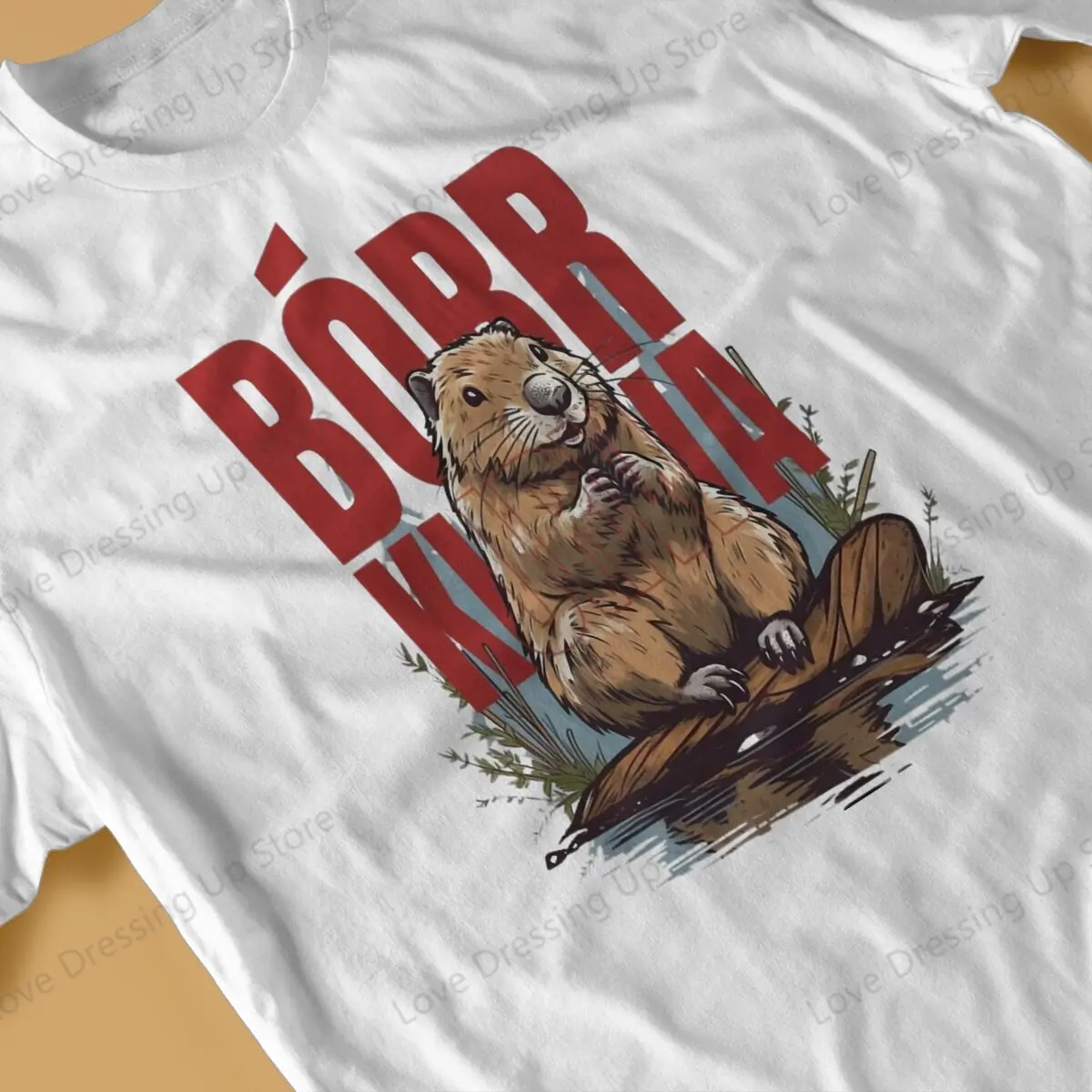 Мужская футболка с принтом Kurwa Bobr Bober 100% из чистого хлопка футболки в стиле