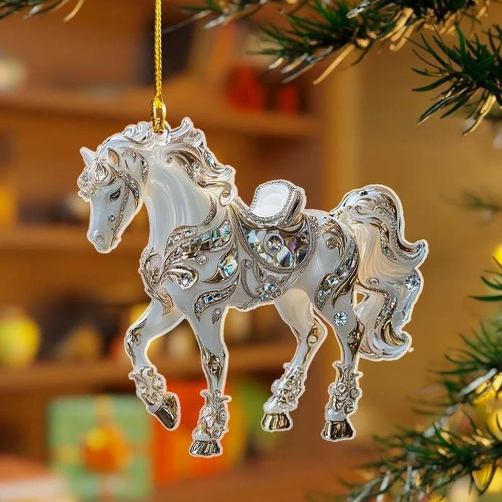 

Акриловый белый конь подвеска