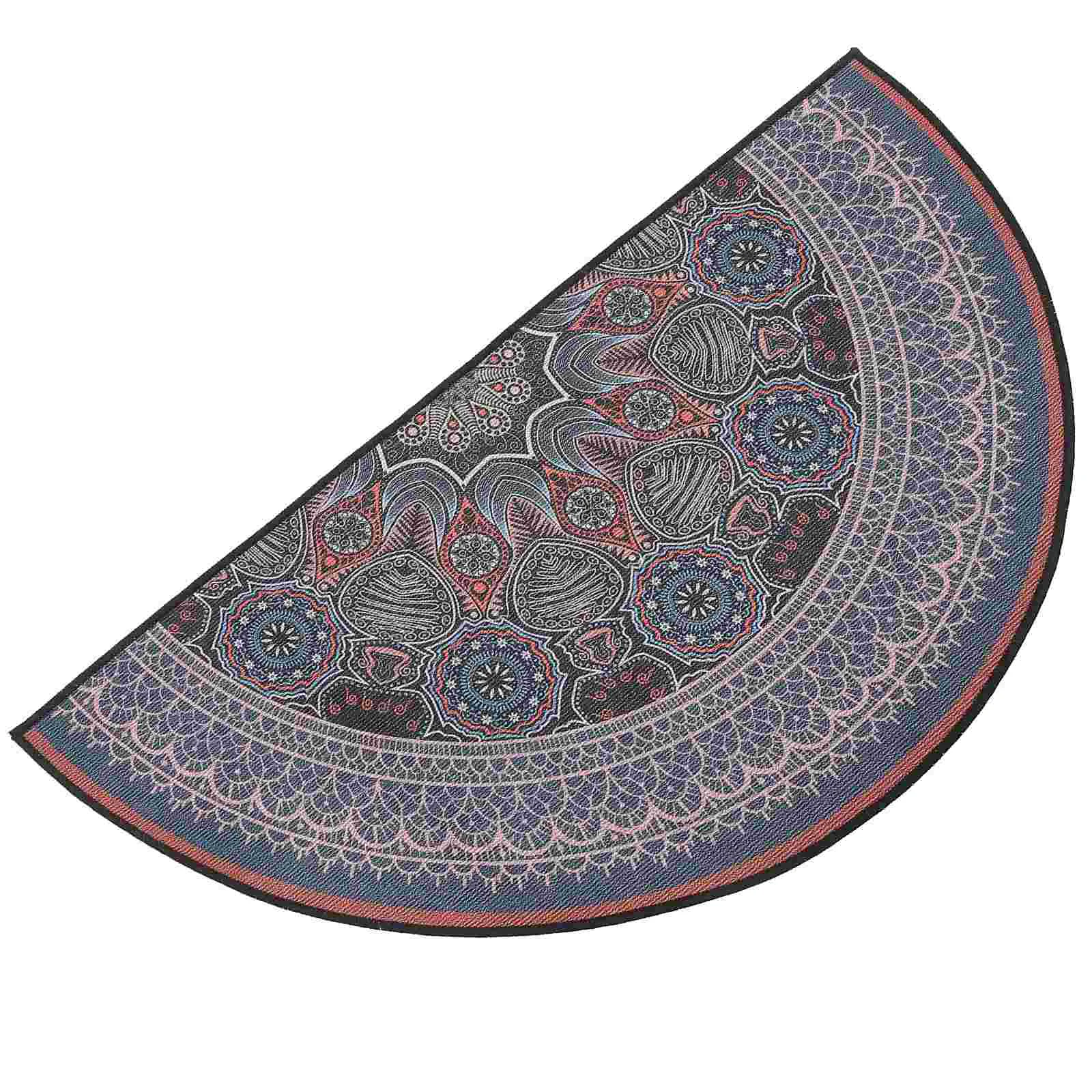 

Semicircular Rug Mat Entrance Washable Outdoor Rugs Mandala Doormat Style Round Anti-slip Fashionable Bath Ground Half