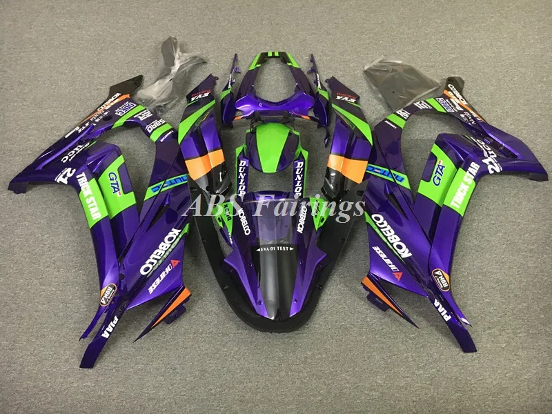 

Комплект обтекателей из АБС-пластика для Kawasaki Ninja ZX-10R ZX10R 2011 2012 2013 2014 11 12 13 14 15, комплект обтекателей фиолетового цвета, 4 подарка