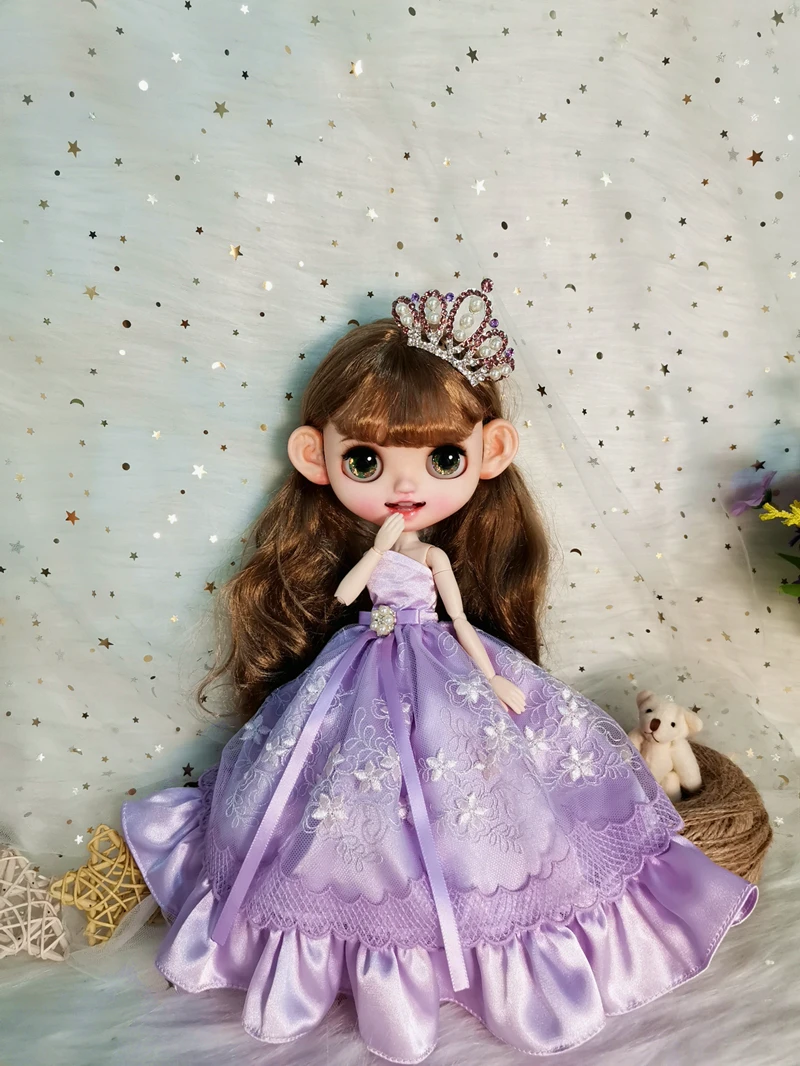 

Dula Doll Clothes Dress purple skirt Blythe ob24 ob22 Azone Licca ICY JerryB 1/6 Bjd Doll Accessories Free Shipping