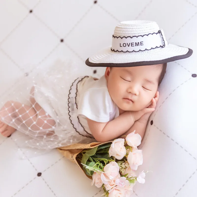❤️CYMMHCM Newborn Photography Clothing Headband Dress Baby Girl Photo Props Accessories Infant Shoot Clothes Outfits Fotografia