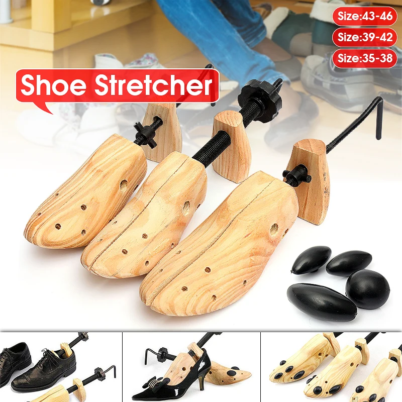 Shoe Stretcher Wooden Shoes Tree Shaper Rack Pine Wood Shoe Tree Adjustable Flats Pumps Boots Expander Trees For Man Women