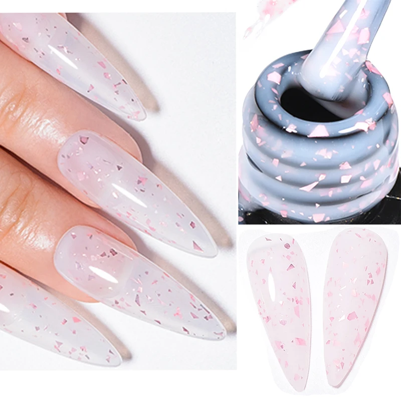 

Mtssii 7ml Gold Glitter Rubber Base Gel Polish Gold Pink White Semi Permanent UV LED Nail Art Gel Varnish