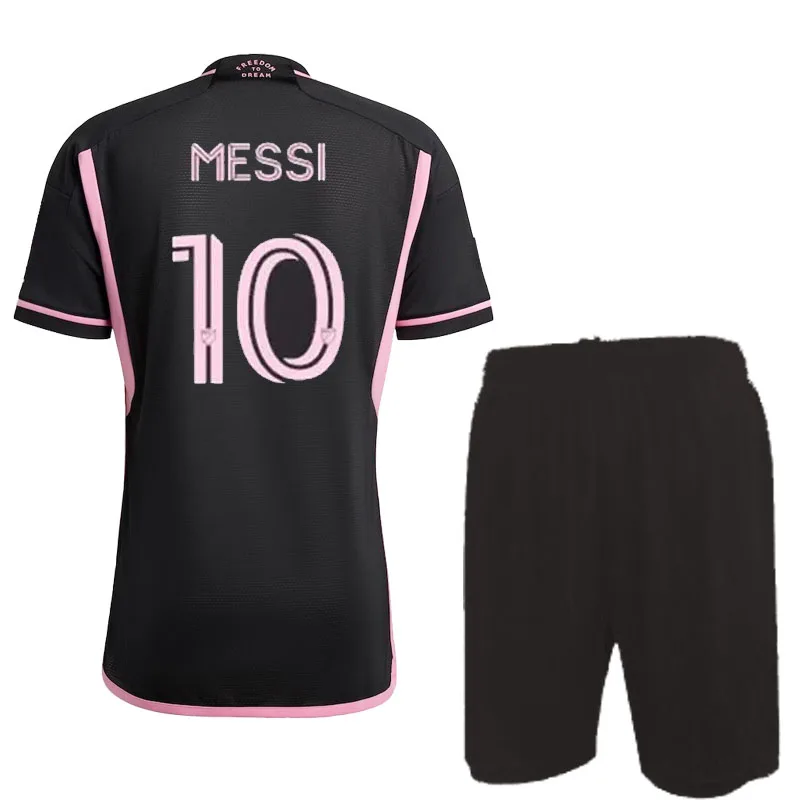 

2023 New Pink Black Short sleeves Clothing Adult and Kid kit lnter MlAMI Customized shirt set