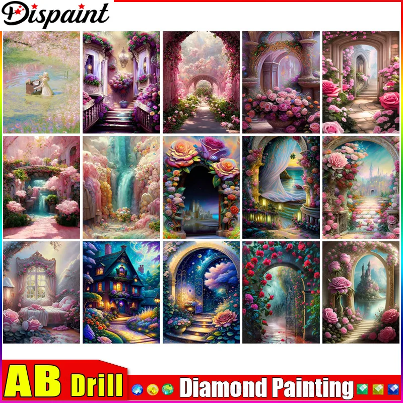 ement AB 5d diamentowe malowanie pełne kwadratowe/okrągłe „kwiatowy dom” obraz Rhinestone DIY diamentowy haft Home Decor