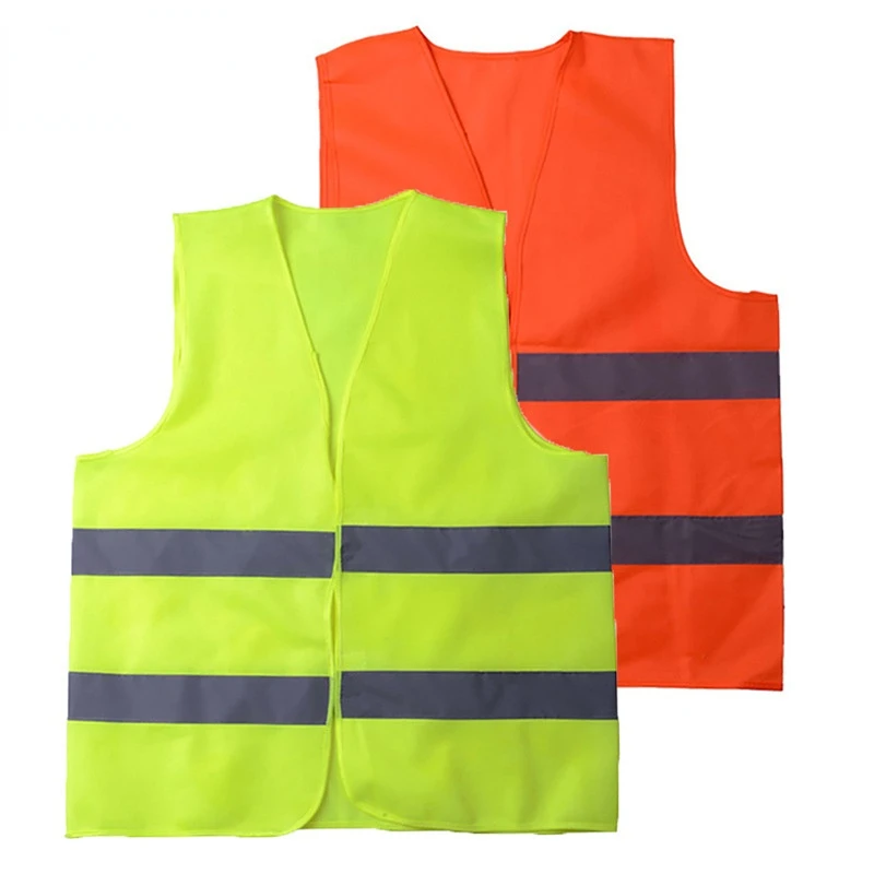 

High Visibility Yellow Vest Reflective Safety Workwear for Night Running Cycling Man Night Warning Working Clothes Fluorescent