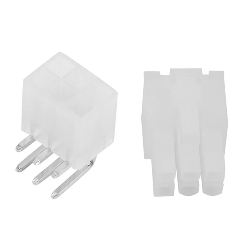 

100Pcs 4.2MM 6 Pin Connector For Graphics Card GPU PCI-E Pcie 6P Female Power Connector Right Angle + 6P Male Connector